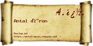 Antal Áron névjegykártya